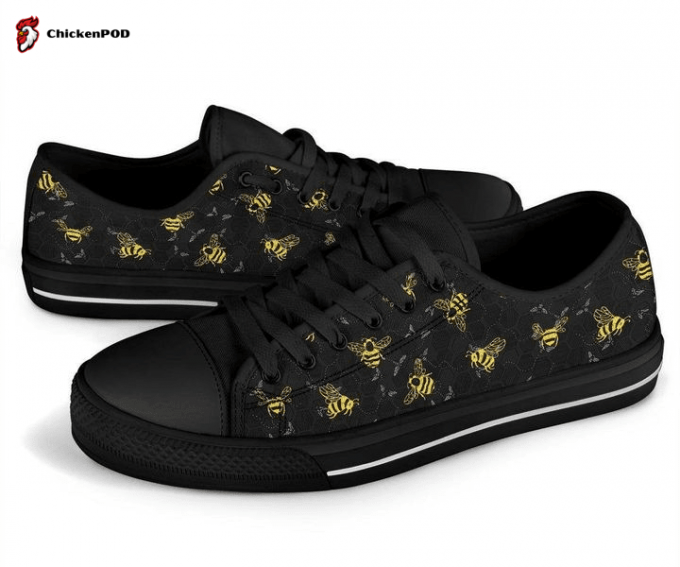 Bee Pattern Low Top Shoes Gift For Men Women