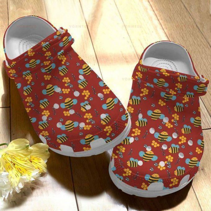 Bee Red Gift For Lover Rubber Clog Unisex Clogs Shoes