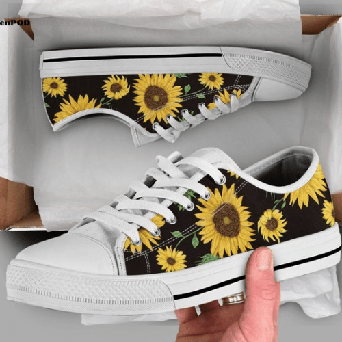 Best Sunflower Shoes Sunflower Cute Low Top Shoes Gift for Men Women Sneaker