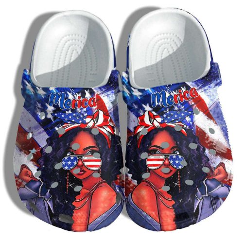 Black Girl Magic 4Th Of July Unisex Clogs Clog Shoes Gift Women – Merica Teen Black Queen Twinkle America Flag Unisex Clogs Clog Shoes Birthday Gift