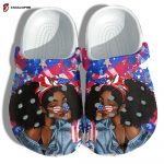 Black Girl Magic America Flag Unisex Clogs Clog Shoes Gift Women – Strong Teen Black Queen Love 4Th Of July Unisex Clogs Clog Shoes Birthday Gift Grandaughter