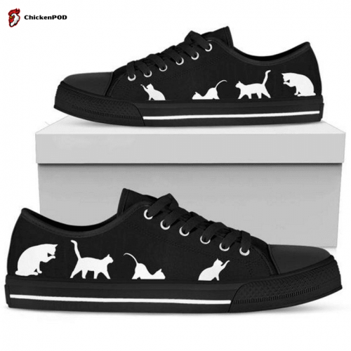 Black Swallow Print Low Top Shoes Gift for Men Women