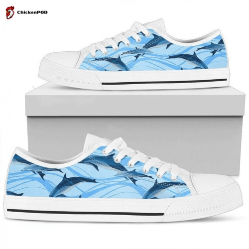 Blue Dolphin Low Top Shoes Gift for Men WomenUnisex Men And Women Low TopSb