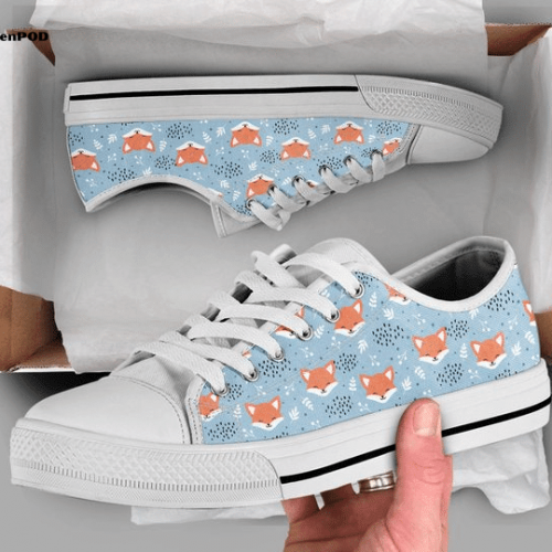 Blooming Cactus Garden Pattern Low Top Shoes Gift for Men Women