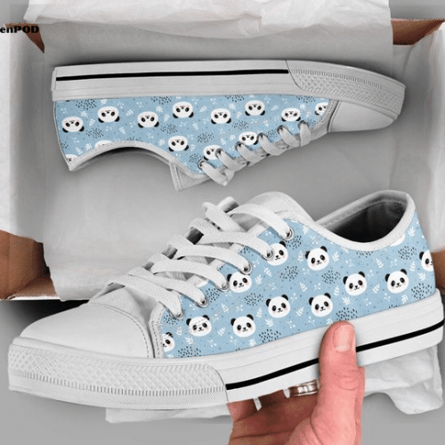 Blue Panda Panda Lover Low Top Shoes Gift for Men Women