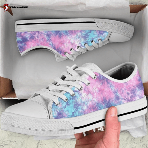 Blue Pink Cotton Candy Abstract Art Low Top Shoes Gift for Men Women