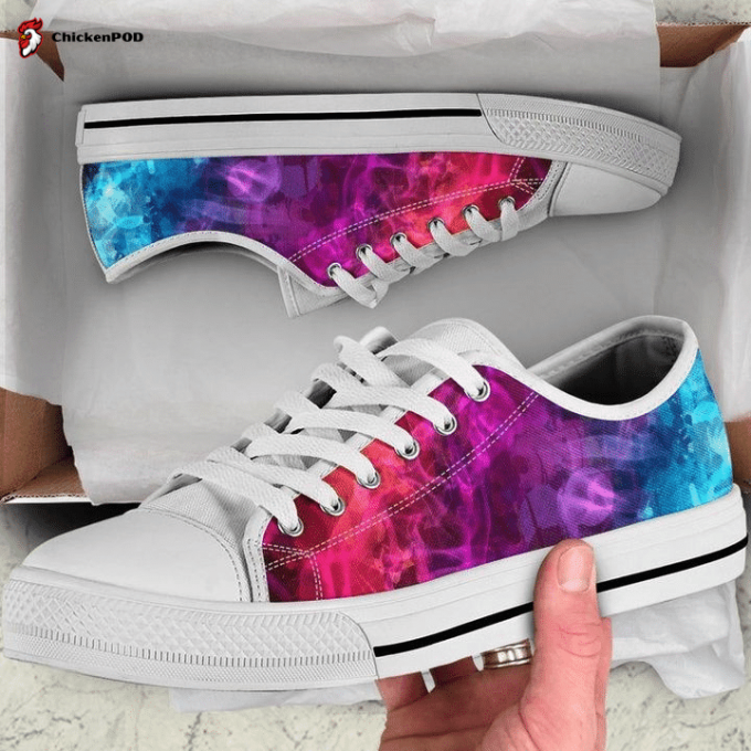 Blue Pink Purple Abstract Art Smoke Low Top Shoes Gift For Men Women