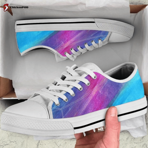 Blue Pink Purple Colorful Abstract Art Low Top Shoes Gift for Men Women