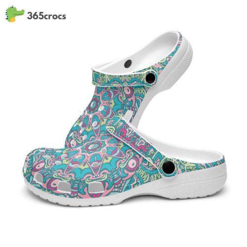 Boho Chic, Retro, Groovy, Crisp Turquoise Color Unisex Clogs Clog Shoes