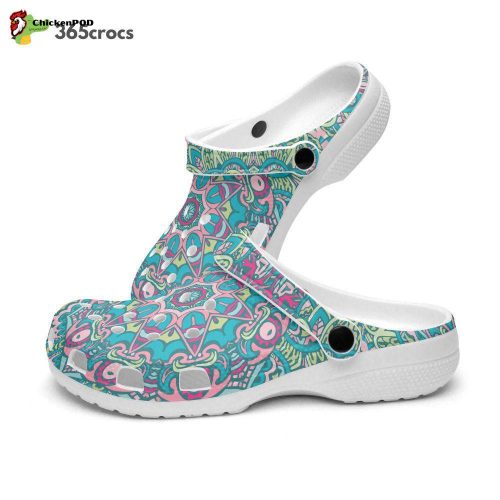 Boho Chic, Retro, Groovy, Crisp Turquoise Color Unisex Clogs Clog Shoes