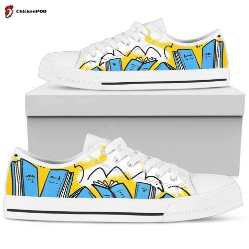 Books blue Women’s Low Top Shoes