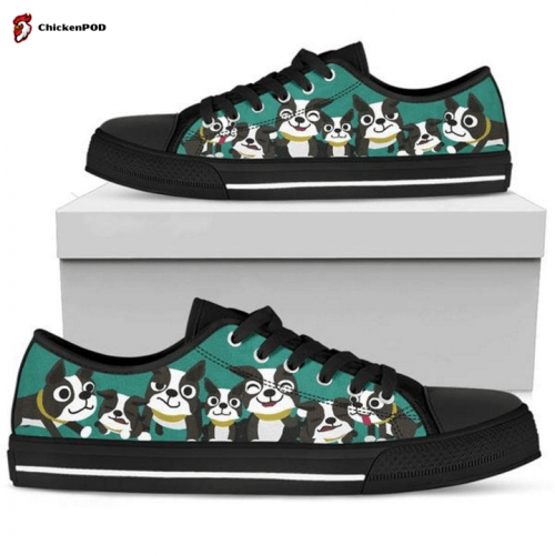 Boston Terrier Pattern Low Top Shoes Gift for Men Women