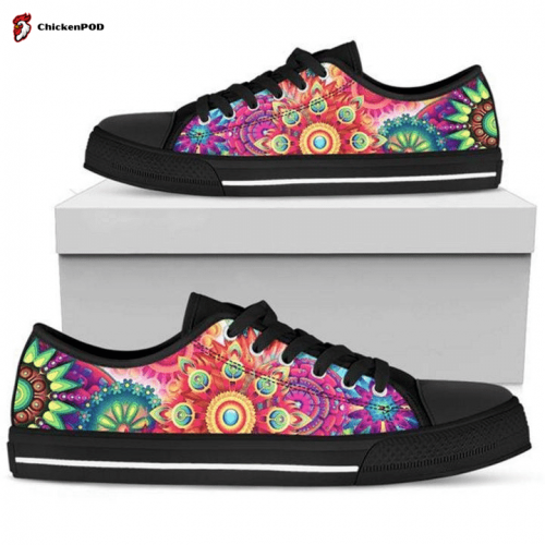 Bright Mandala Low Top Shoes Gift for Men Women