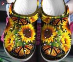 Butterflies Hippie Sunflowers Gift Hippie Girl Rubber clog Unisex Clogs Shoes