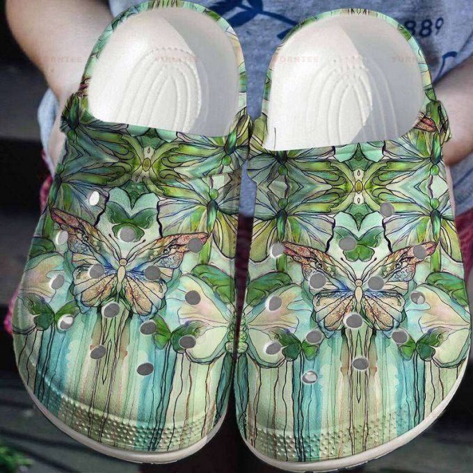 Butterfly Green Gift For Lover Rubber Clog Unisex Clogs Shoes