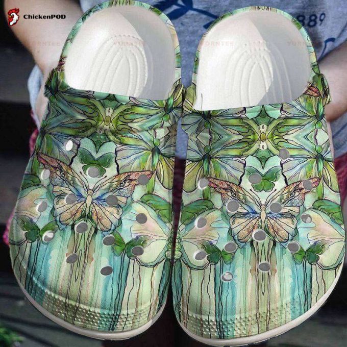 Butterfly Green Gift For Lover Rubber Clog Unisex Clogs Shoes