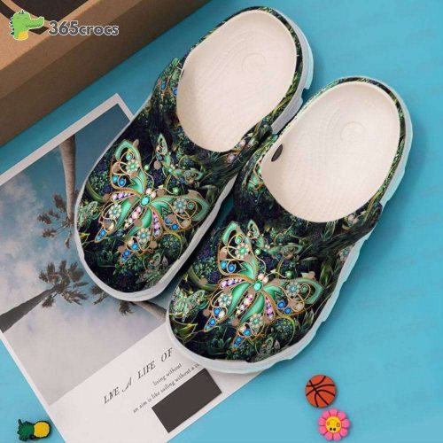 Butterfly Green Twinkle Butterflies Unisex Clogs Clog Shoes