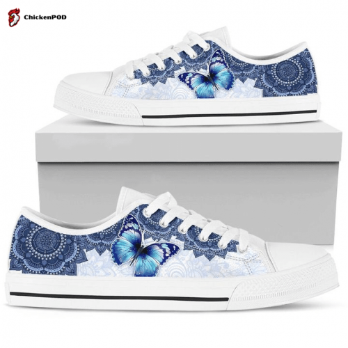 Butterfly Mandala Luxury Low Top Shoes Gift for Men Women