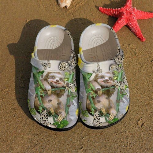 Butterfly Sloth Tree Gift For Lover Rubber clog Unisex Clogs Shoes