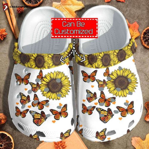 Butterfly Sunflower Be Kind clog Unisex Clogs Shoes Custom