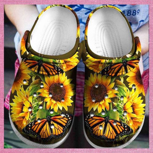 Butterfly Sunflower Rubber clog Unisex Clogs Shoes