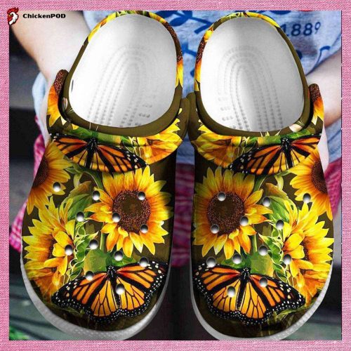 Butterfly Sunflower Rubber clog Unisex Clogs Shoes