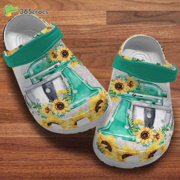 Cake Mixer Machine Sunflowers Baking Lovers Gift Ideal Unisex Clogs Clog Shoes