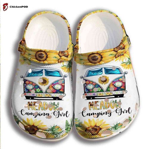 Camping Girl Sunflower Hippie 3 Gift For Lover Rubber clog Unisex Clogs Shoes