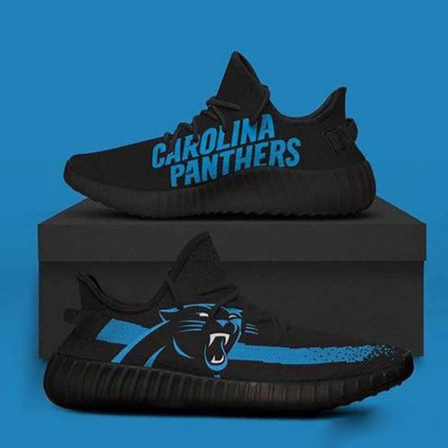 Carolina Panthers Black NFL Yeezy Sneaker For Men Women Fans