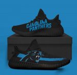 Carolina Panthers Black NFL Yeezy Sneaker For Men Women Fans