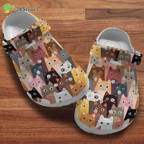 Cartoon Cats Colorfulcat Pets Looking Yous Cat Lovers Gift Unisex Clogs Clog Shoes