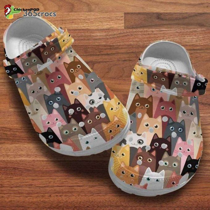 Cartoon Cats Colorfulcat Pets Looking Yous Cat Lovers Gift Unisex Clogs Clog Shoes