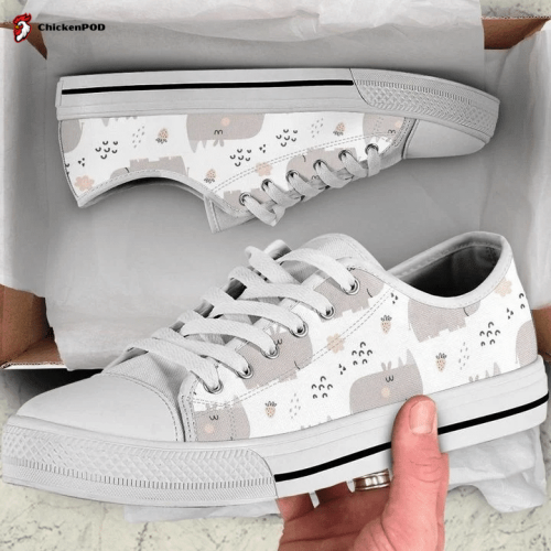 Cartoon Cute Rhino Pattern Low Top Shoes Gift for Men Women