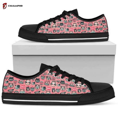 Cat LoverWomen’s Painted Vintage Style Low Top Shoes Gift for Men Women