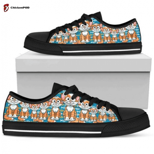 Cat Pattern Low Top Shoes Gift for Men Women