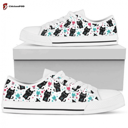 Cat Pattern Low Top Shoes Gift for Men Women