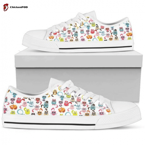 Cat Pattern Low Top Shoes Gift for Men Women