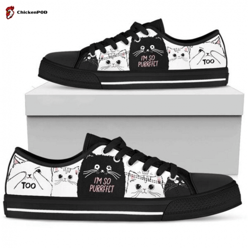 Cat Pattern Low Top Shoes Gift for Men Women