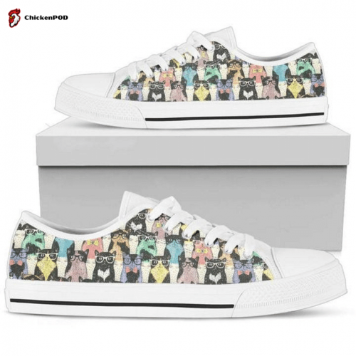 Cat Pattern Low Top Shoes Gift for Men Women