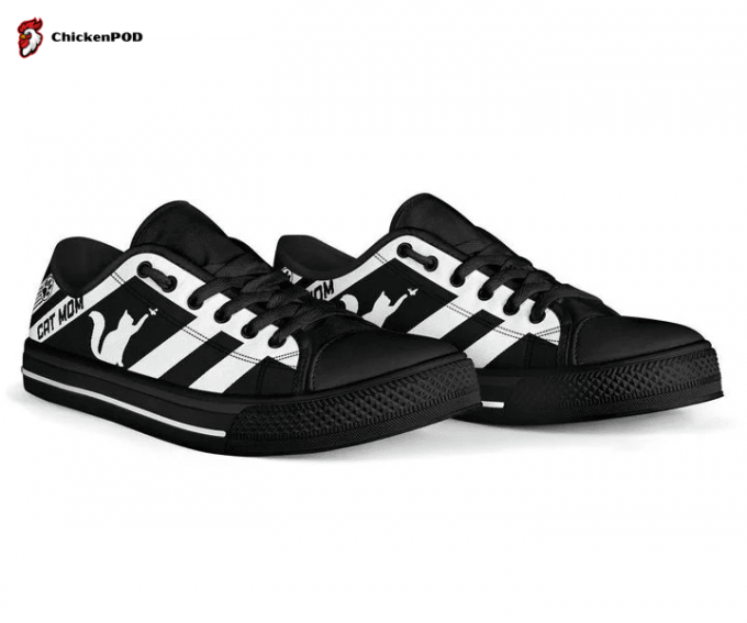 Cat Striped Low Top Shoes Gift For Men Women