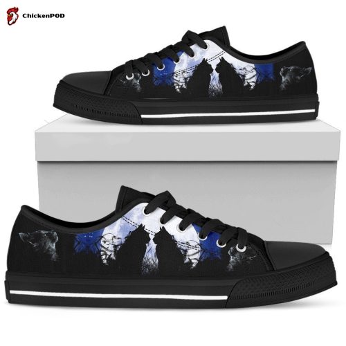 Cats and Moon Women’s Low Top Shoes