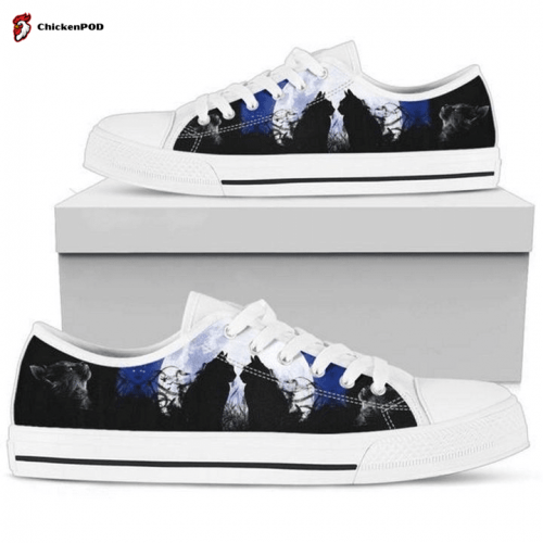 Cat Sakura Low Top Cherry Blossom Low Top Shoes Gift for Men Women