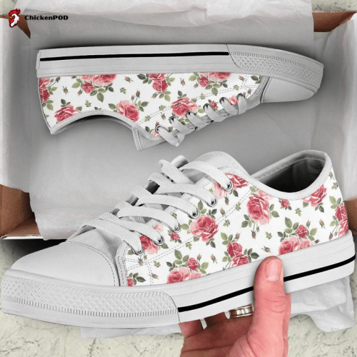 Classic Roses, Rose Pattern Low Top Shoes Gift for Men Women