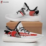 Cleveland Browns White NFL Ripped White Yeezy Sneaker For Men Women Fans