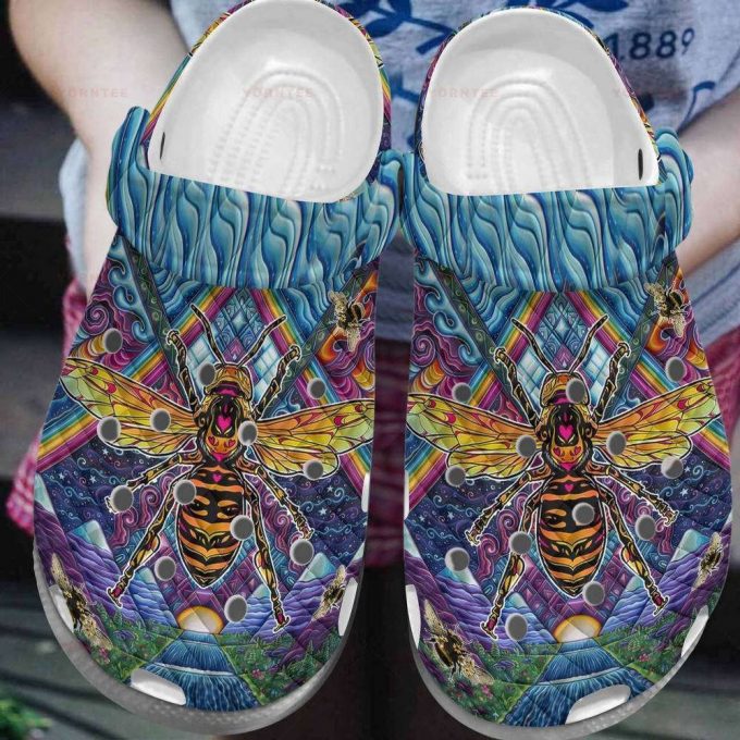 Colorful Bee 12 Gift For Lover Rubber Clog Unisex Clogs Shoes