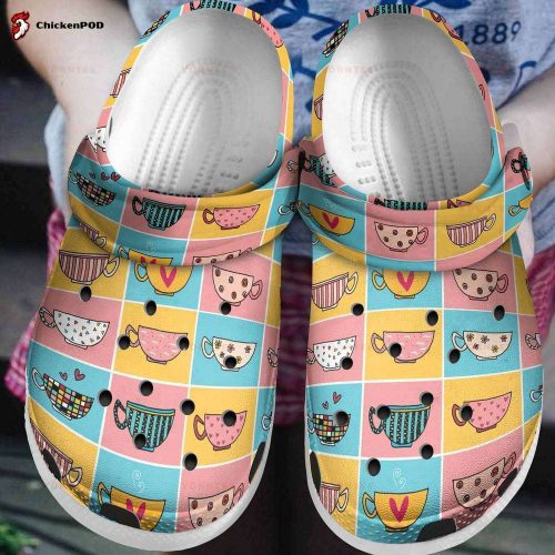 Colorful Coffee Cups Gift For Lover Rubber clog Unisex Clogs Shoes