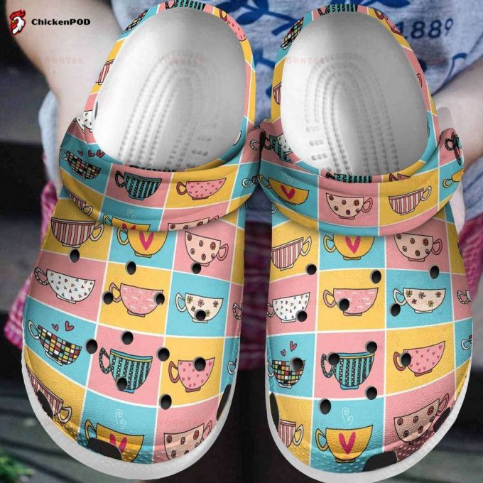 Colorful Coffee Cups Gift For Lover Rubber Clog Unisex Clogs Shoes