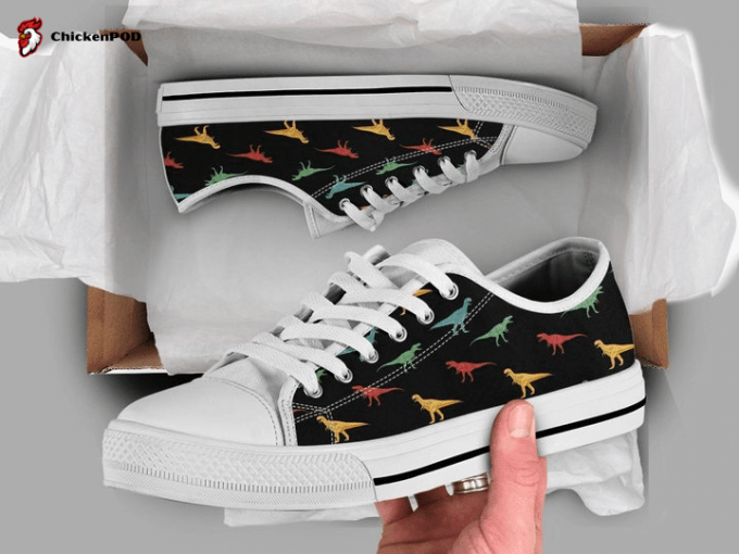 Colorful Dinosaur Low Top Shoes Gift For Men Women