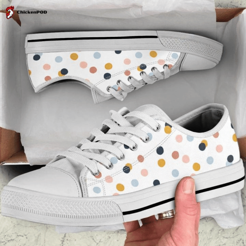 Colorful Dots, Dots Pattern Low Top Shoes Gift for Men Women