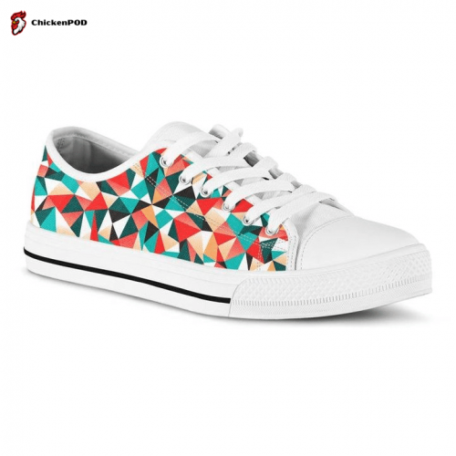 Colorful Kaleidoscope Geometric Print Low Top Shoes Gift for Men Women